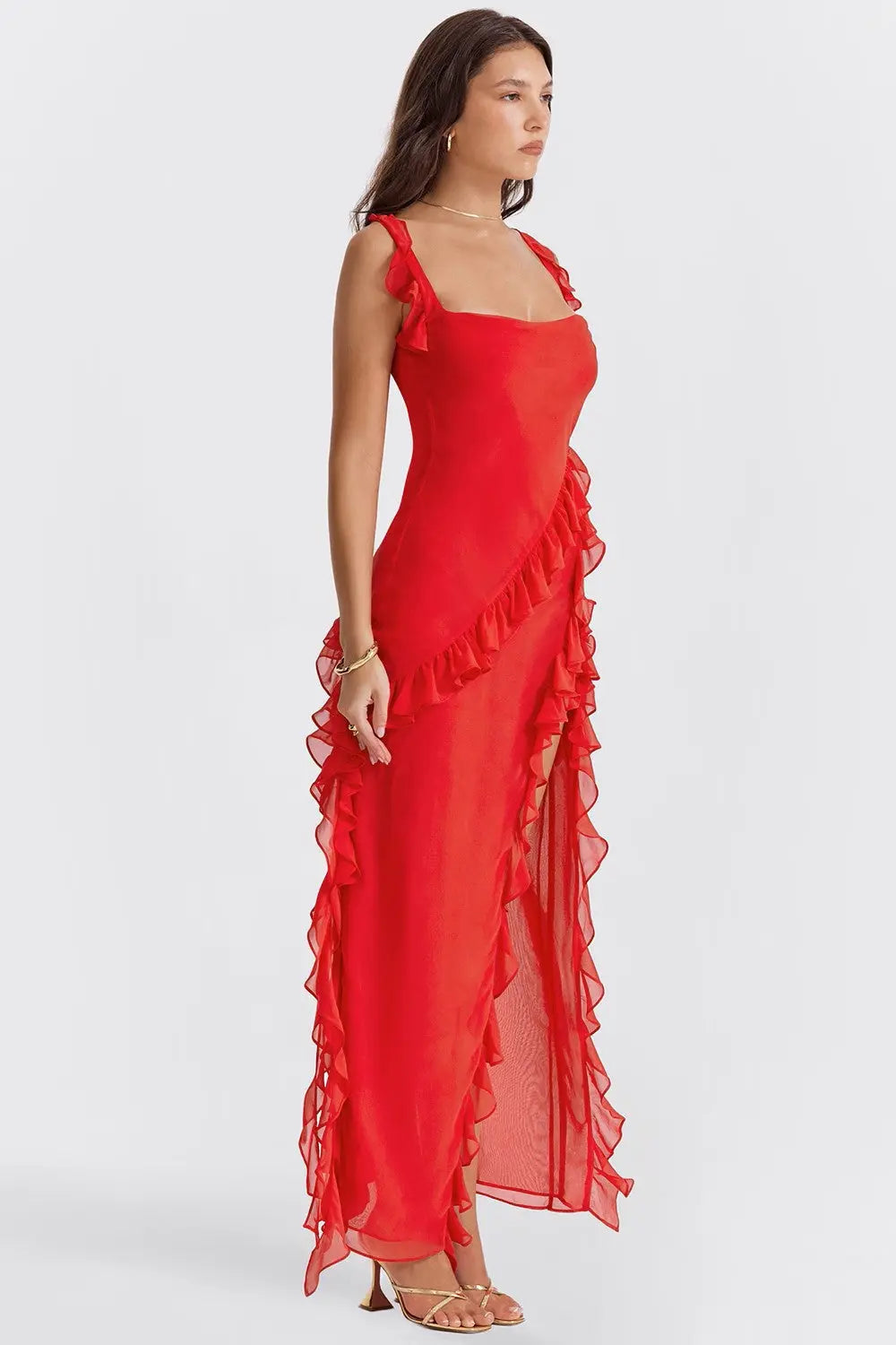 Lucia | Ruffle Trim Occasion Maxi Dress