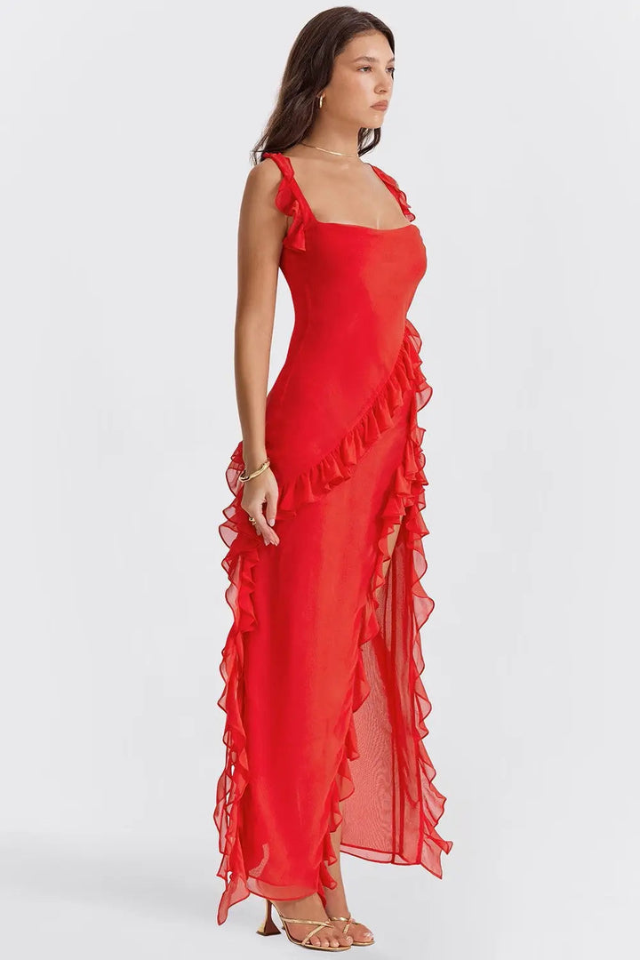 Lucia | Ruffle Trim Occasion Maxi Dress