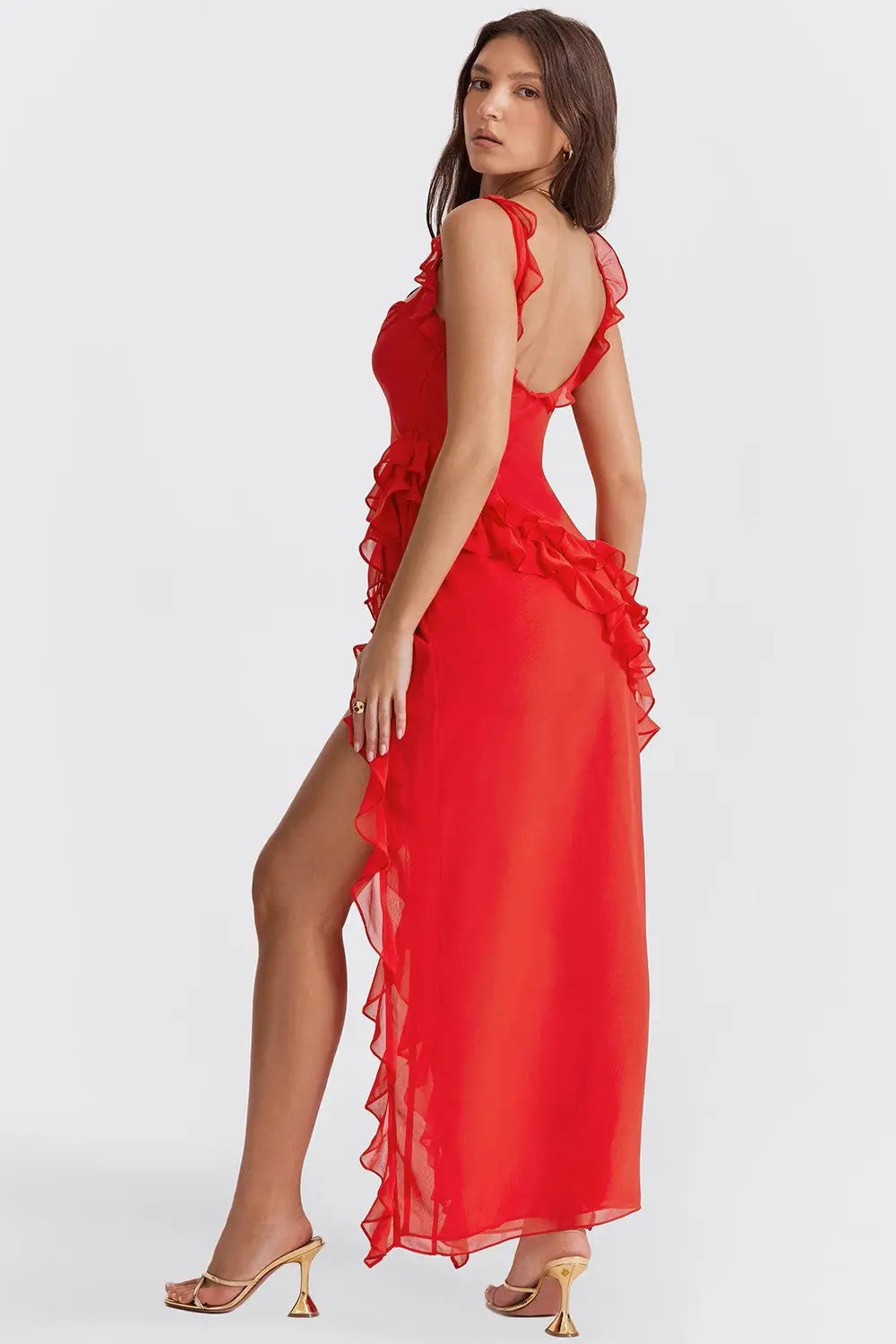 Lucia | Ruffle Trim Occasion Maxi Dress