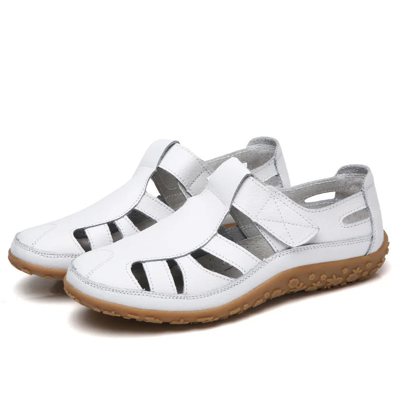 Women's Leather Fisherman Sandals with Adjustable Strap