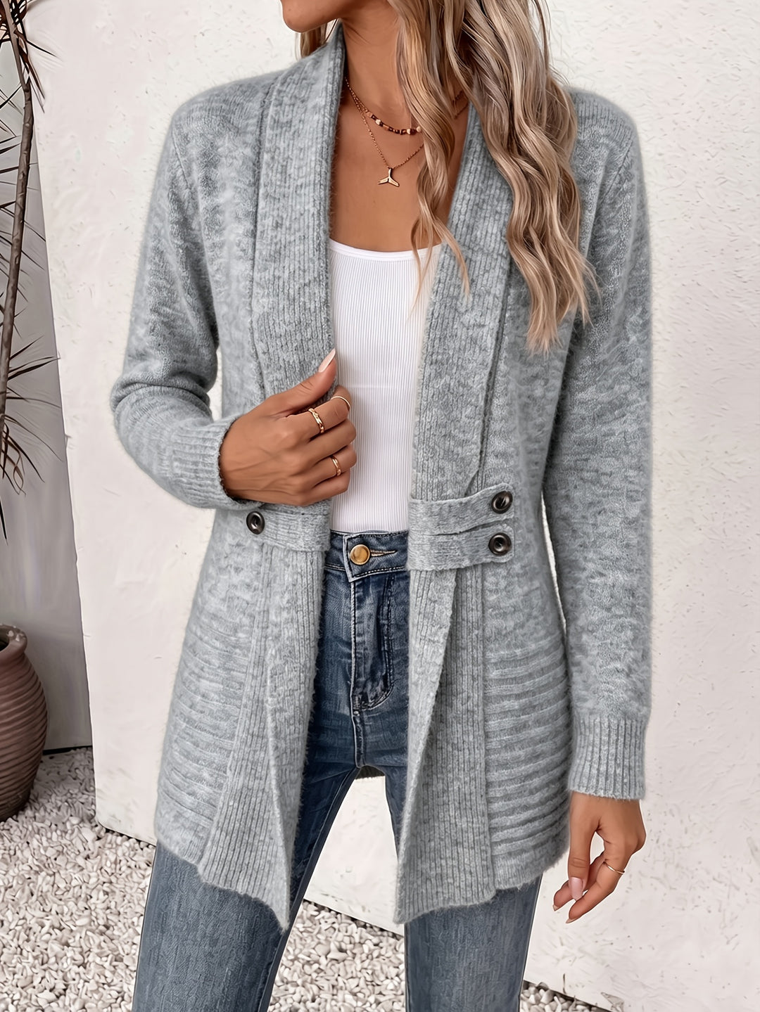 Womens Longline Knit Cardigan