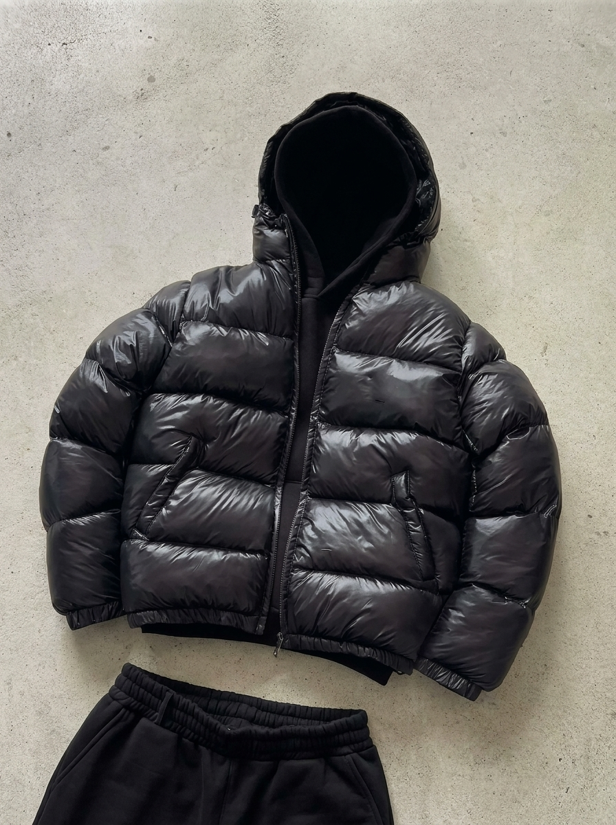 Men's Cotton Padded Puffer Jacket with Hood