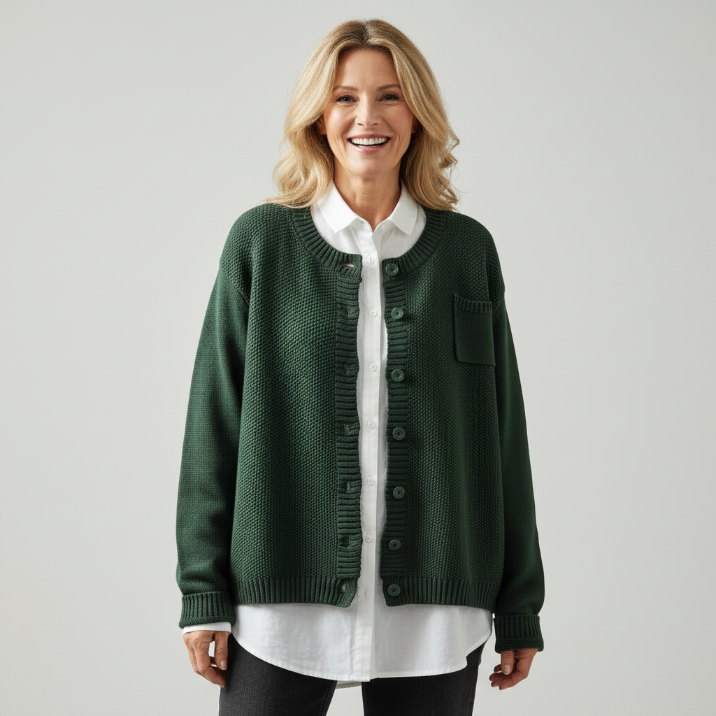 Maeva | Textured Button Front Knit Cardigan