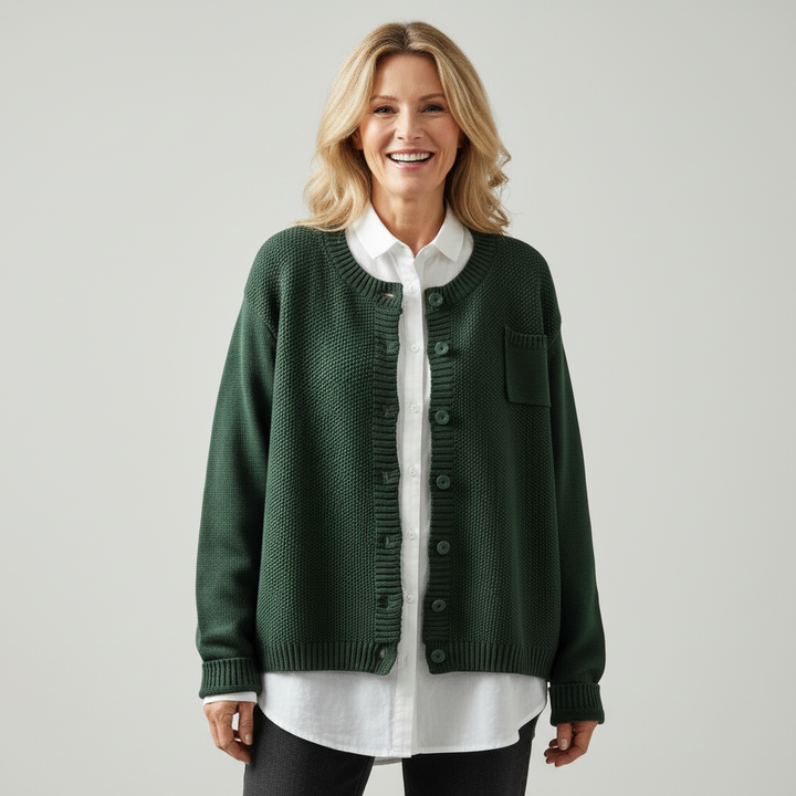 Maeva | Textured Button Front Knit Cardigan