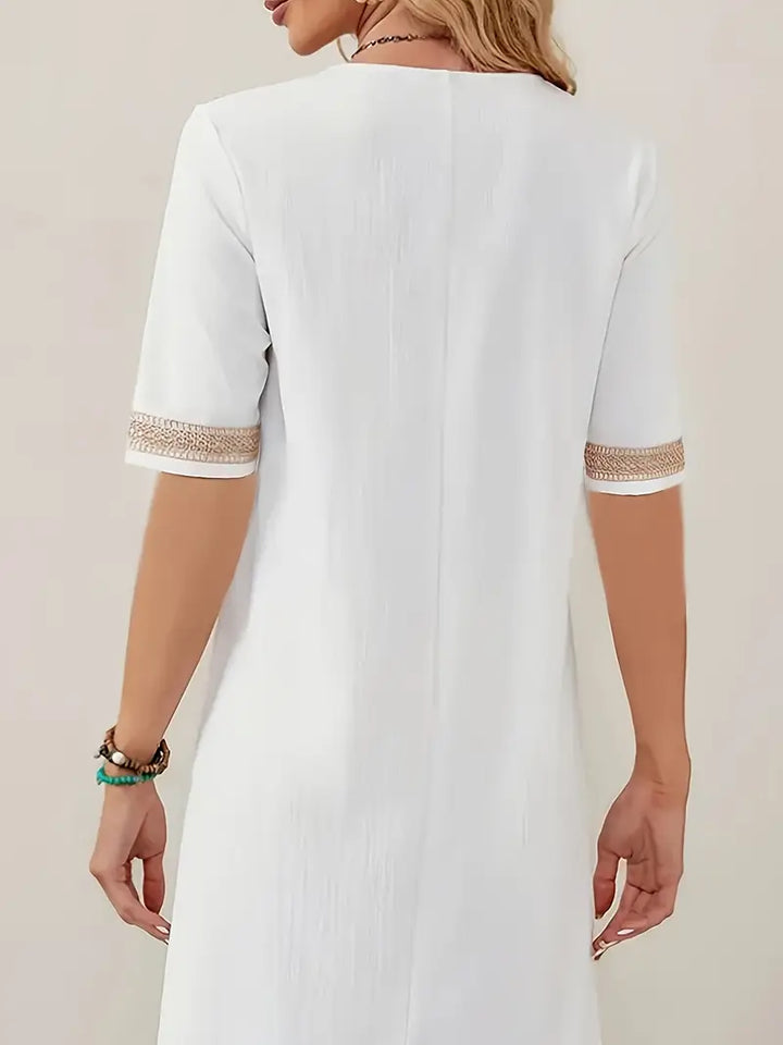 Serena | Lace Trim V-Neck Summer Dress