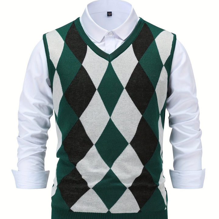 Men's Argyle Knit Sweater Vest