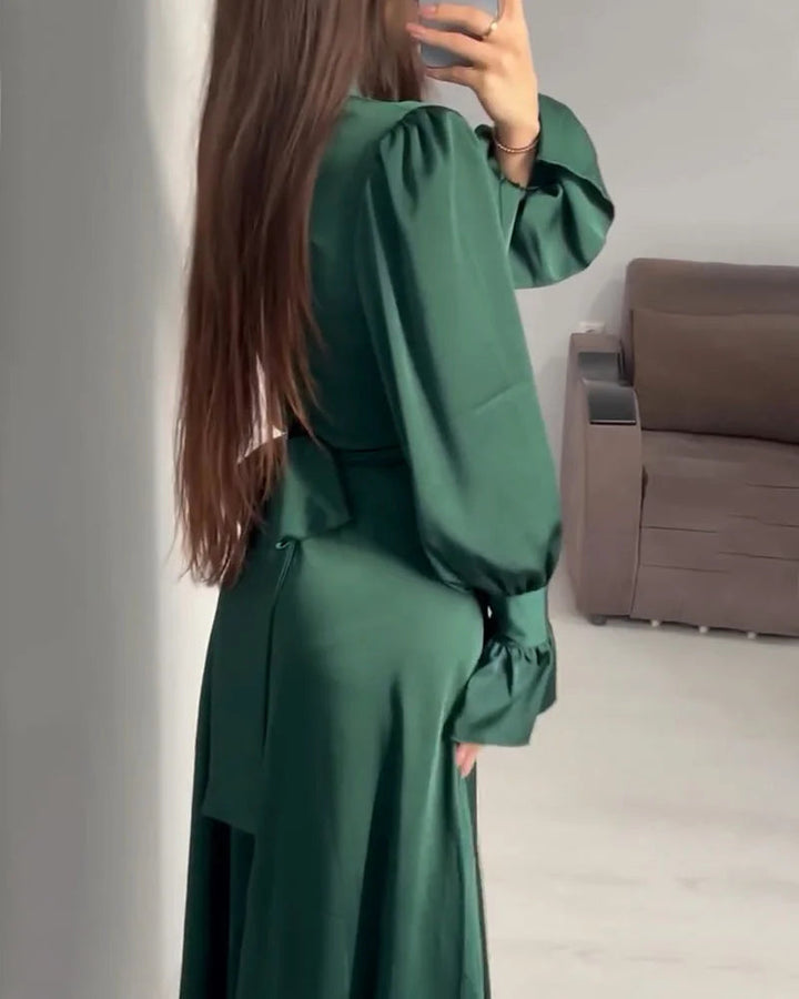 Amelia | Satin High Neck Occasion Maxi Dress