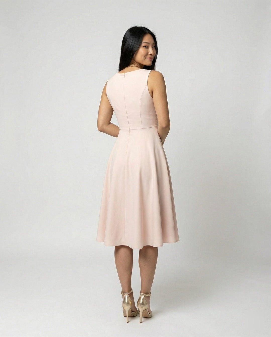 Sophie | Elegant V Neck Midi Cocktail Dress