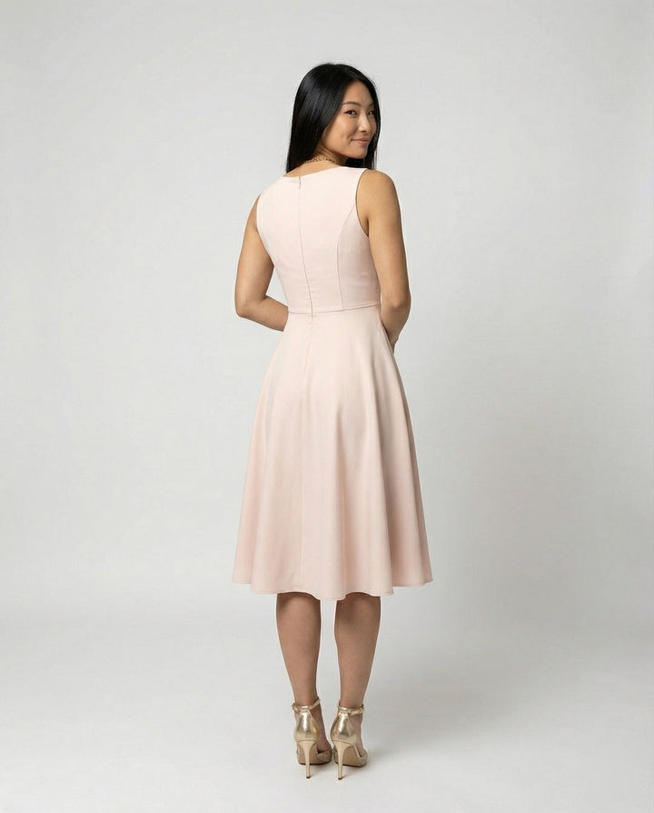 Sophie | Elegant V Neck Midi Cocktail Dress