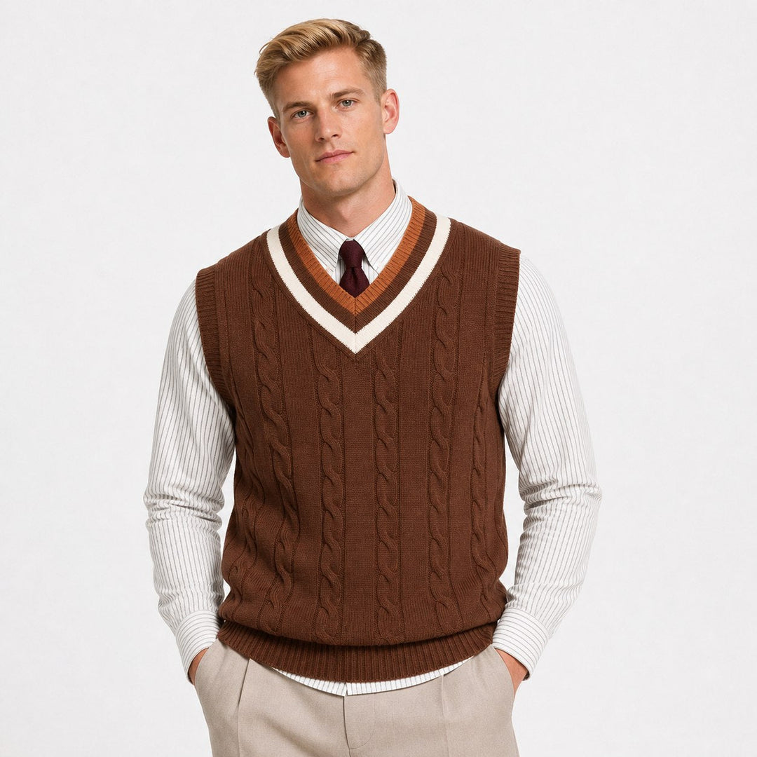 Classic Cable Knit Sweater Vest