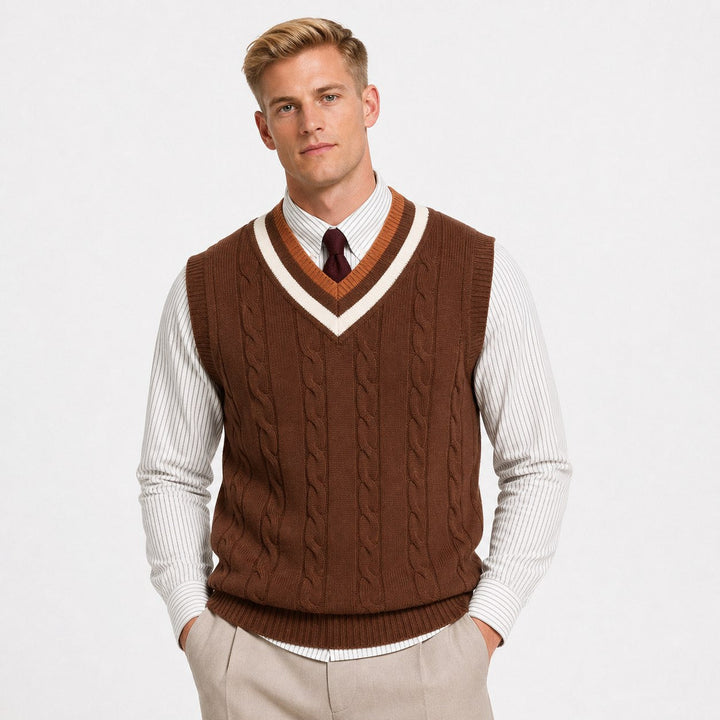 Classic Cable Knit Sweater Vest