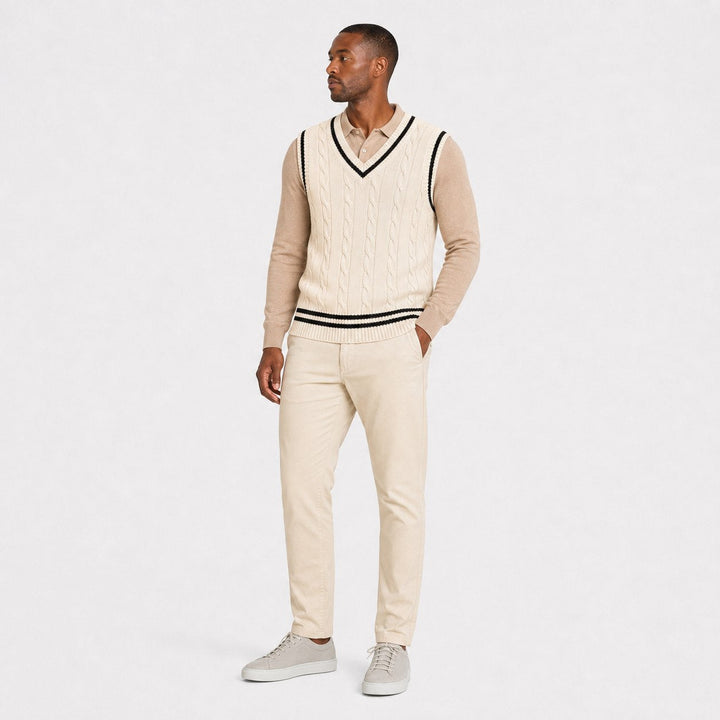 Cable Knit V Neck Sweater Vest