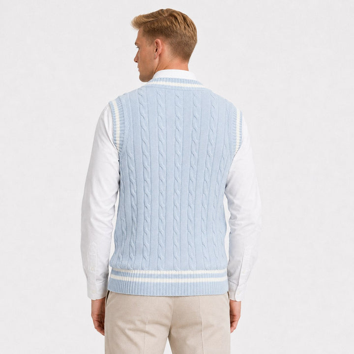 Cable Knit V Neck Sweater Vest
