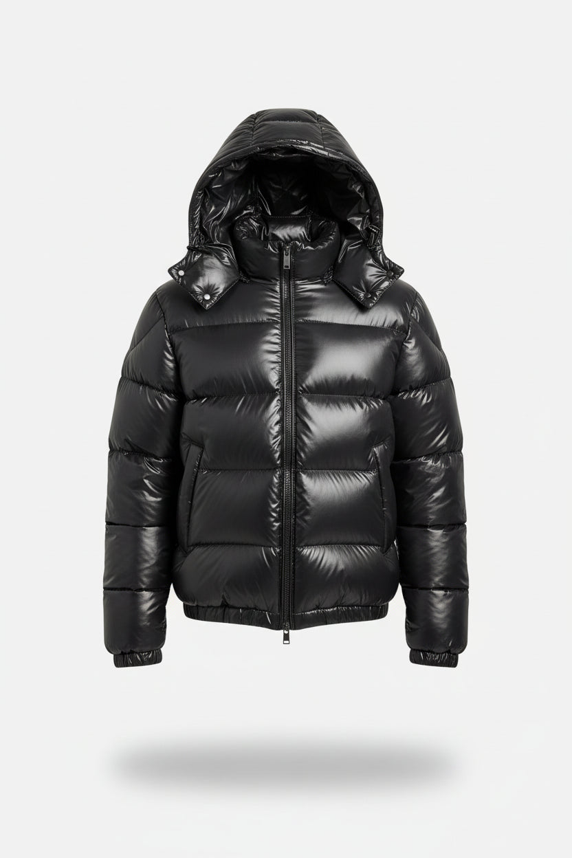 Men's Sherpa Lined Quilted Puffer Jacket with Hood