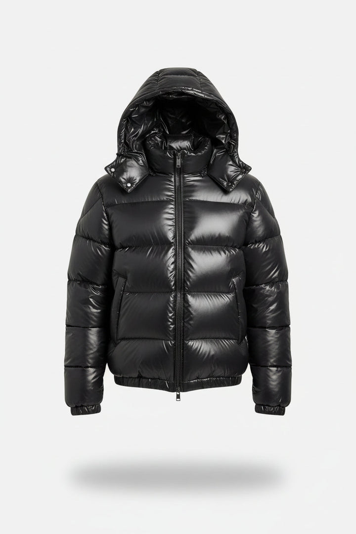 Men's Sherpa Lined Quilted Puffer Jacket with Hood