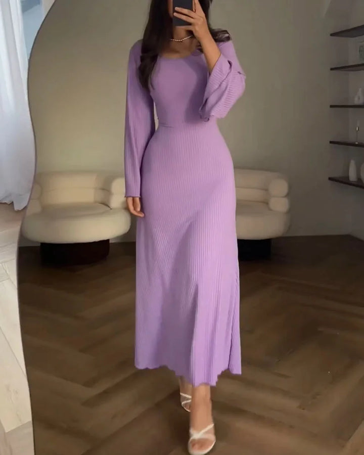 Sophia | Ribbed Long Sleeve Maxi Dress