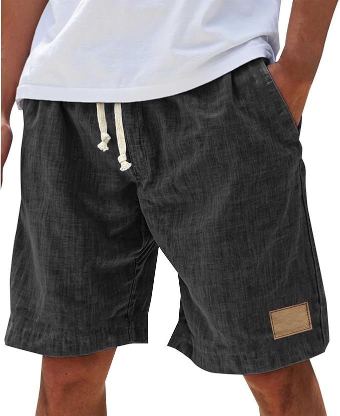 Casual Drawstring Linen Shorts