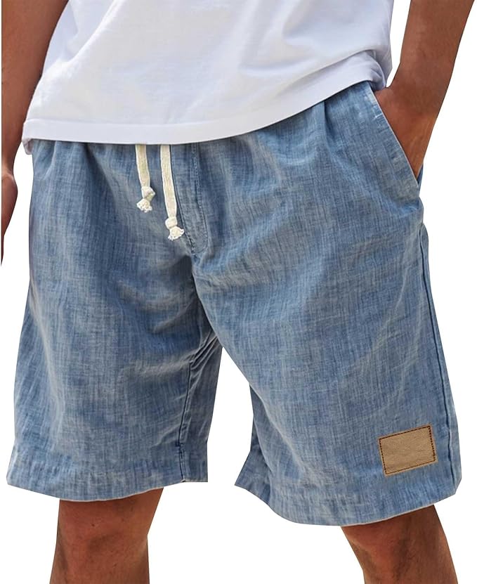 Casual Drawstring Linen Shorts