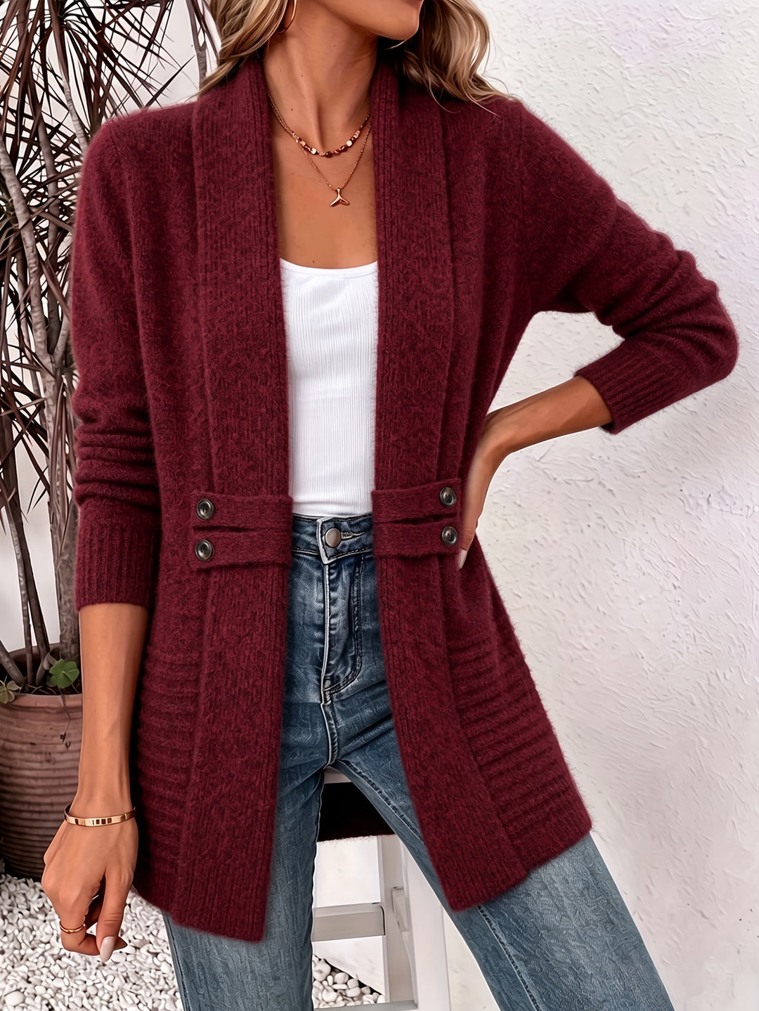 Womens Longline Knit Cardigan