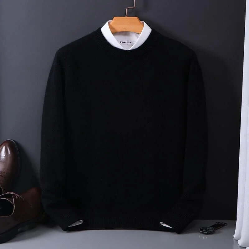 Men's Wool Crew Neck Jumper in Relaxed Fit