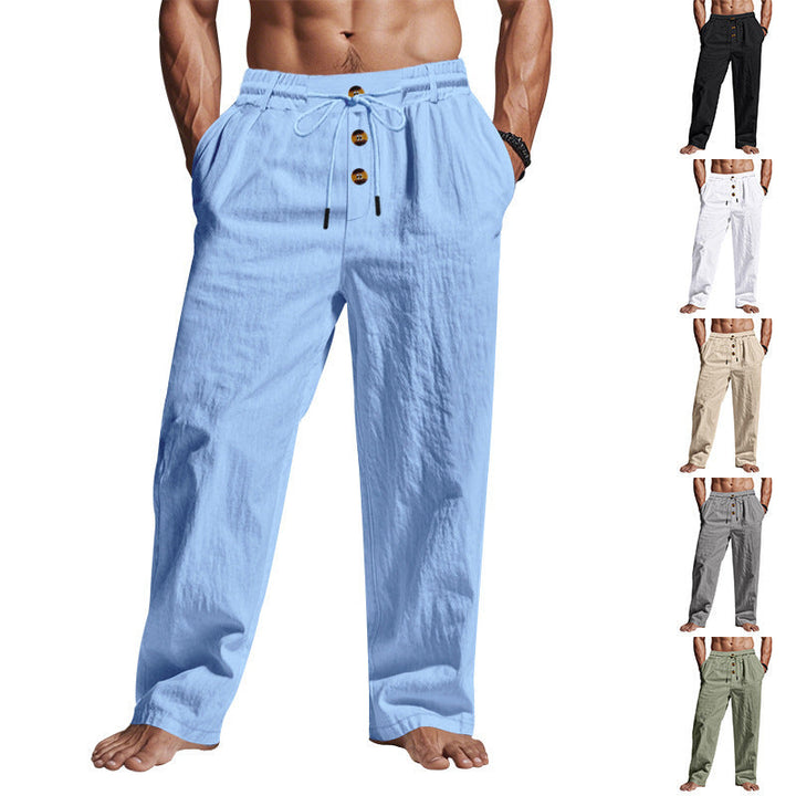 Men's Relaxed Linen Drawstring Pants