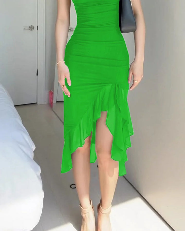 Emilia | Elegant Sleeveless Asymmetric Midi Dress