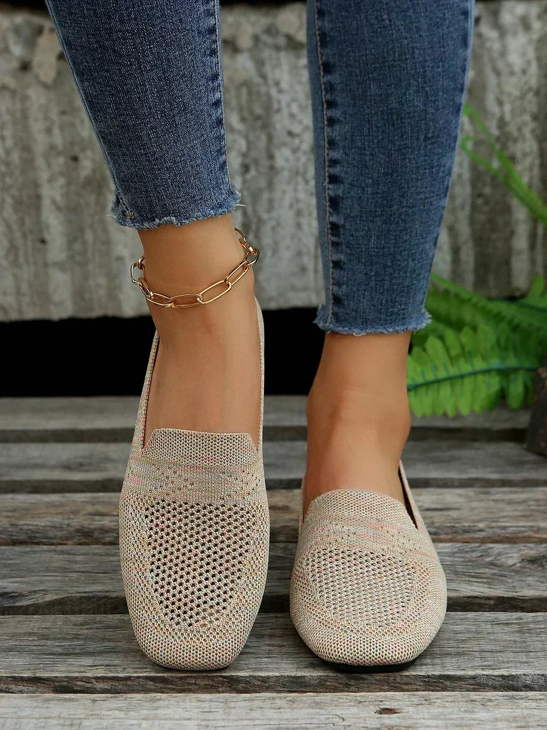 Breathable Knit Slip On Loafers