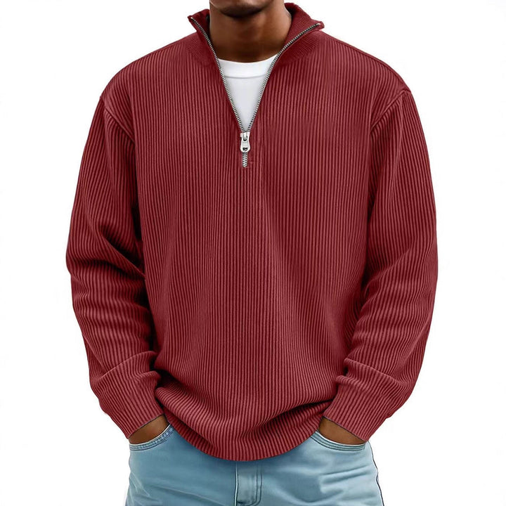 Men's Ribbed Quarter Zip Sweatshirt