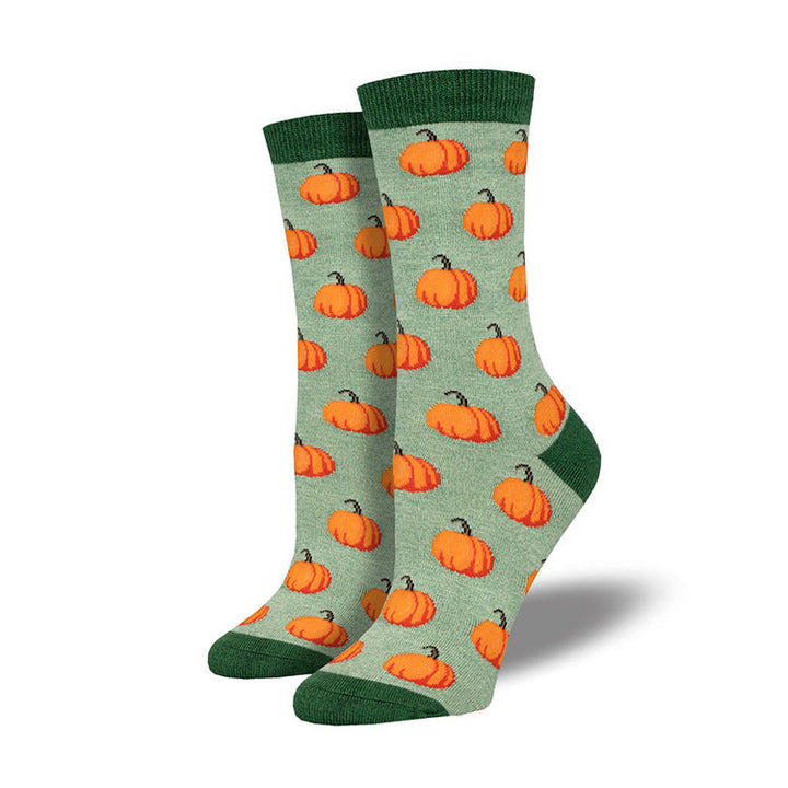 Halloween Pumpkin and Witch Print Cosy Socks