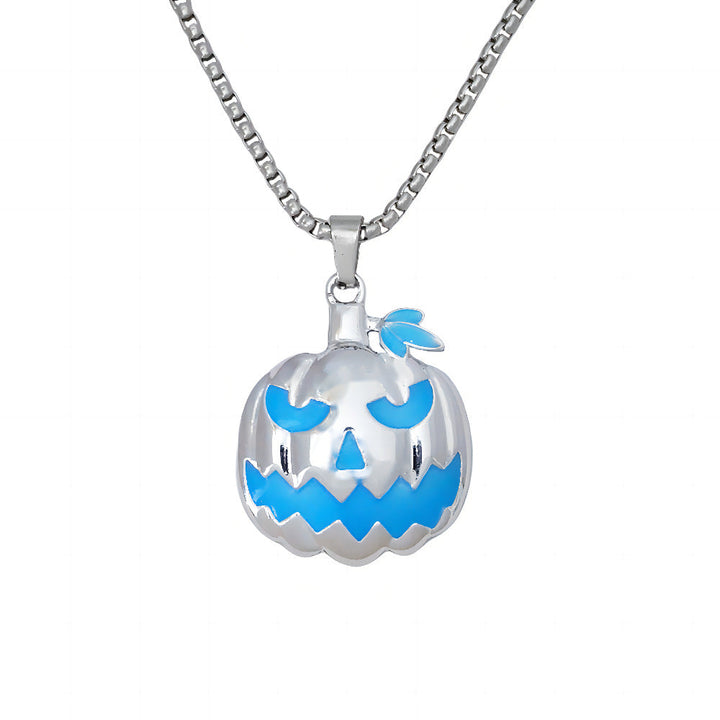 Glow in the Dark Pumpkin Halloween Necklace