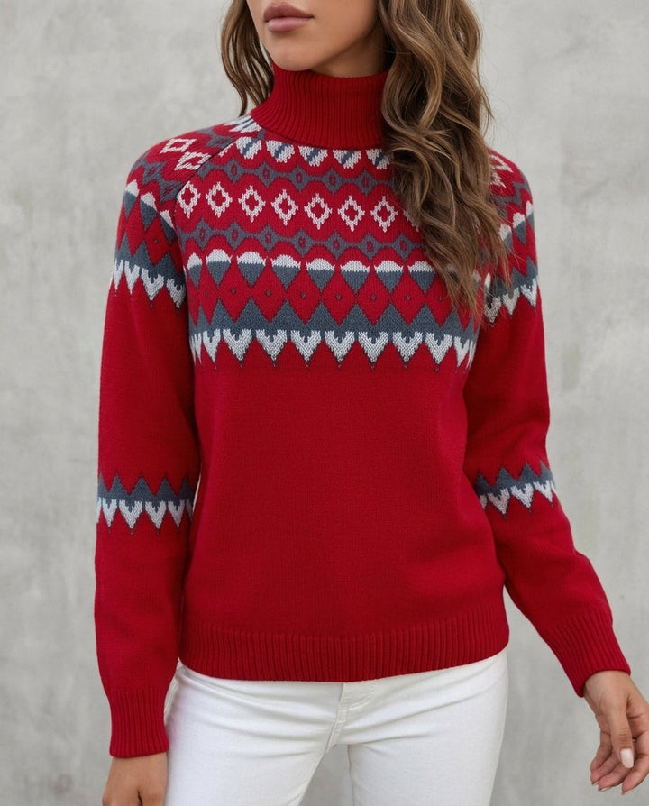 Women's Fair Isle Knit Turtleneck Jumper