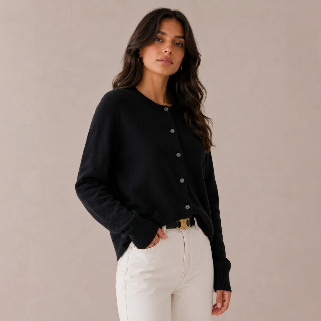 Womens Knitted Button Front Cardigan