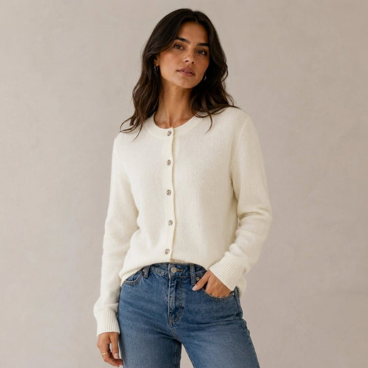 Womens Knitted Button Front Cardigan