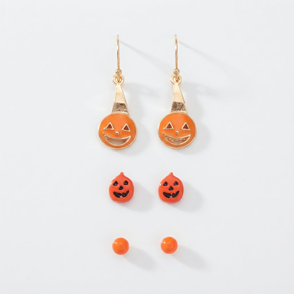 Women's Spider Cauldron Spiderweb Halloween Earrings Set
