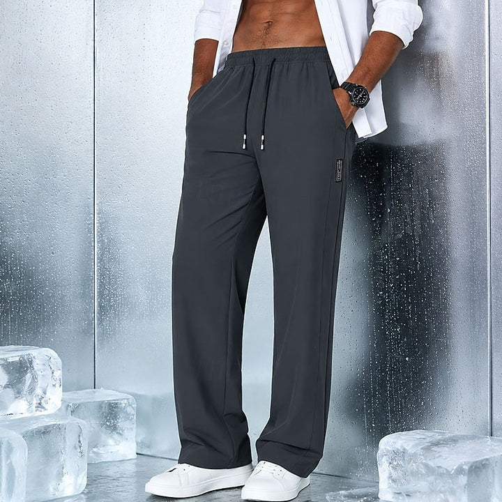 Men's Drawstring Wide-Leg Pants with Elastic Waist
