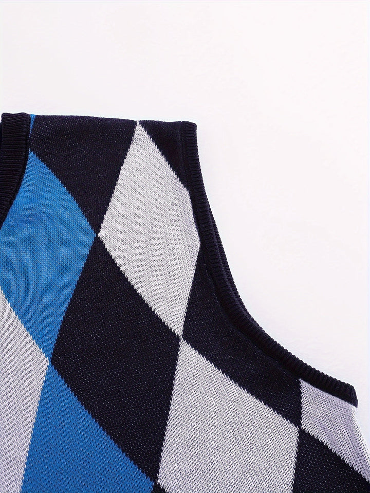 Men's Argyle Knit Sweater Vest