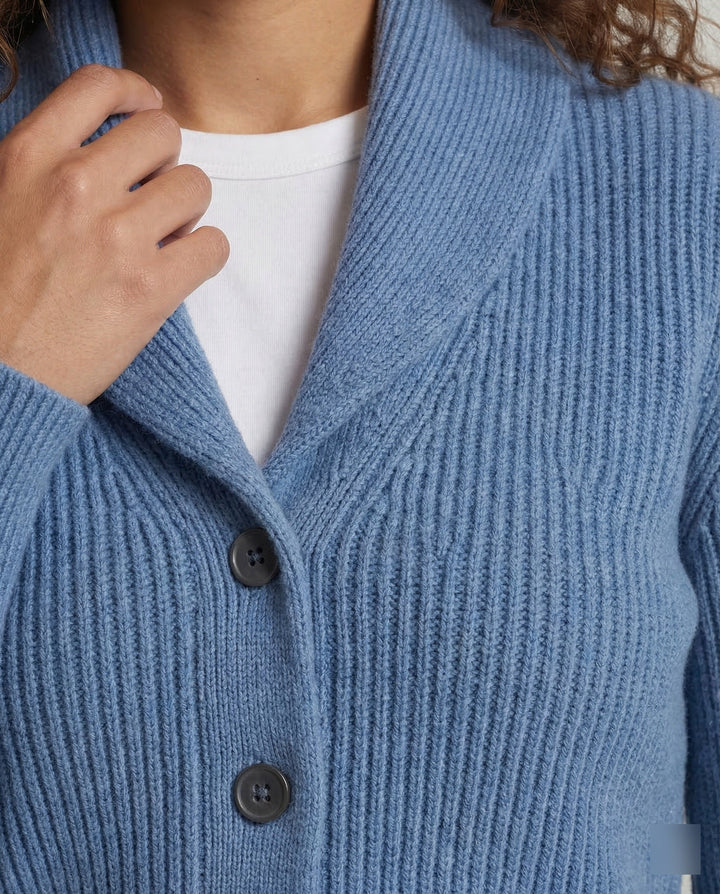 Aurora | Ribbed Shawl Collar Knit Cardigan