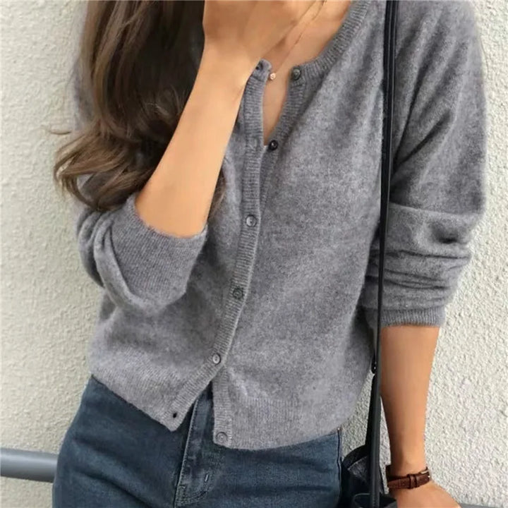 Women's Knit Button-Front Cardigan in a Relaxed Fit