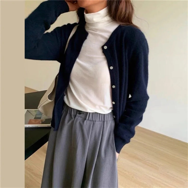 Women's Knit Button-Front Cardigan in a Relaxed Fit