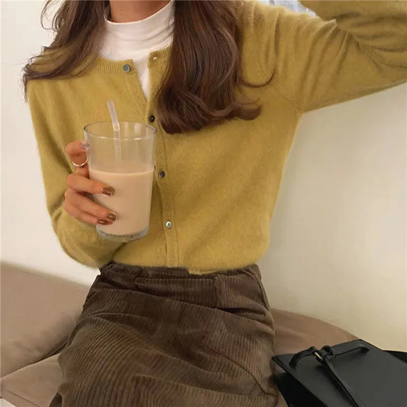 Women's Knit Button-Front Cardigan in a Relaxed Fit