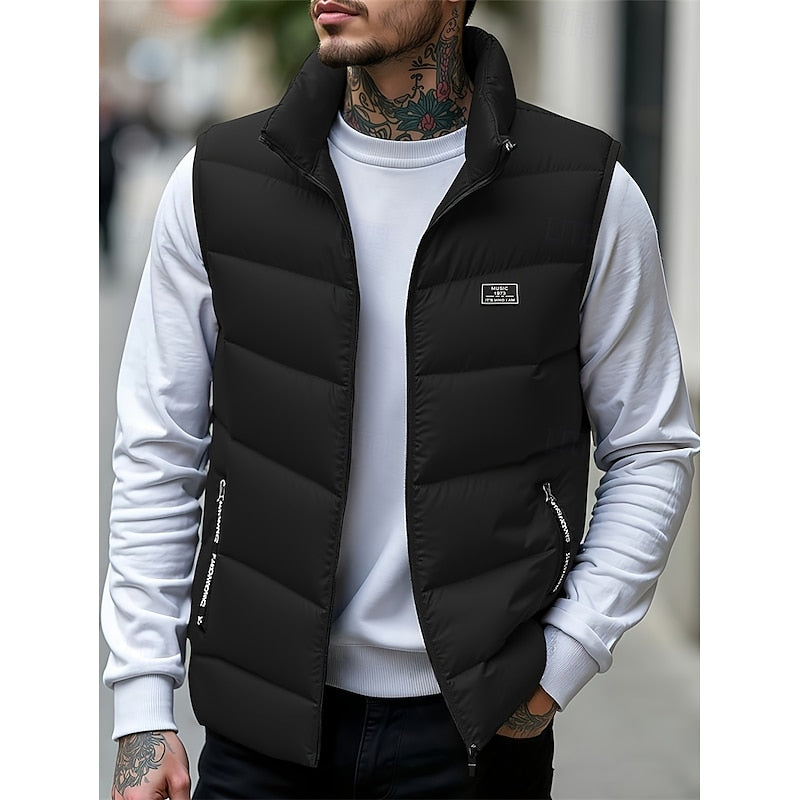 Men's Quilted Padded Gilet with Zip Pockets