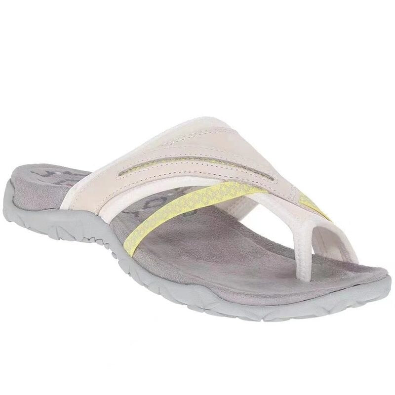 Women's Orthopedic Leather Toe-Post Sandals with Cushioned Footbed
