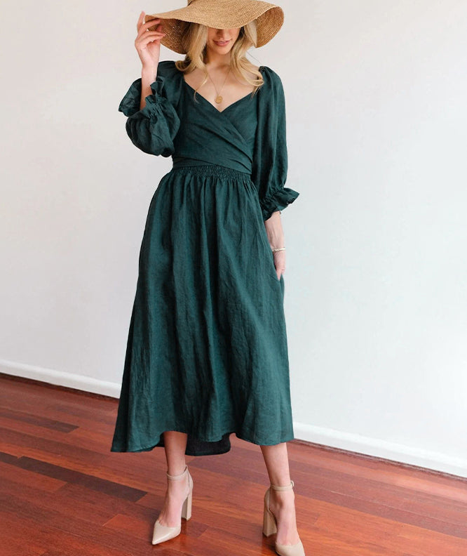 Vivienne | Smocked Square Neck Maxi Dress