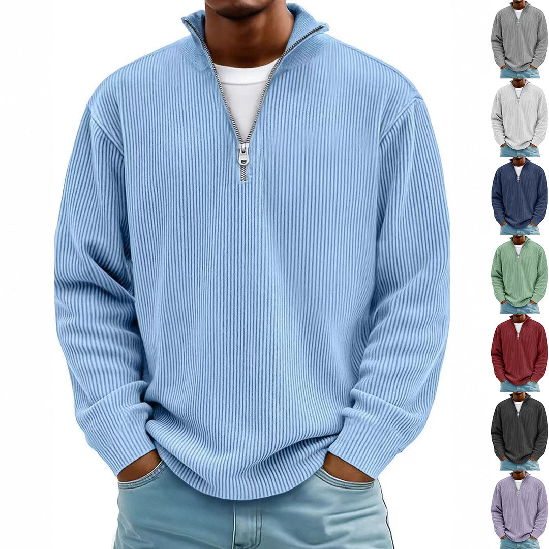 Men's Ribbed Quarter Zip Sweatshirt