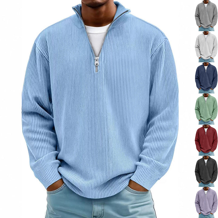 Men's Ribbed Quarter Zip Sweatshirt