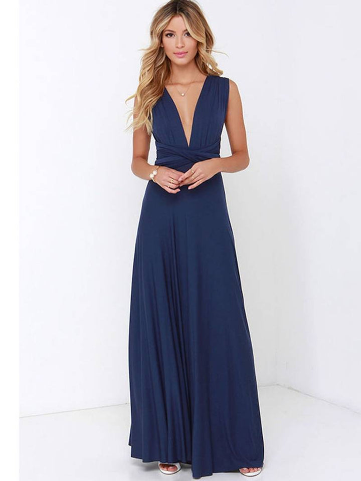 Hannah | Sleeveless Wrap Waist Evening Maxi Dress
