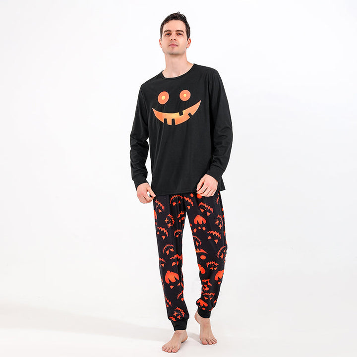 Women's Halloween Pumpkin Face Print Pyjama Set