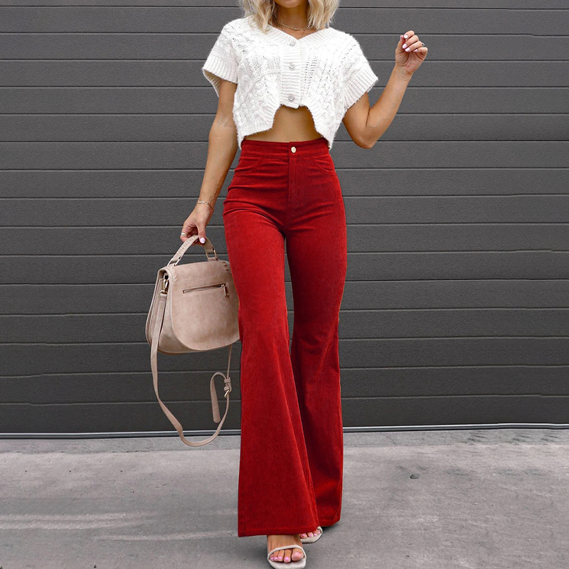 Women's High-Waisted Flared Pants