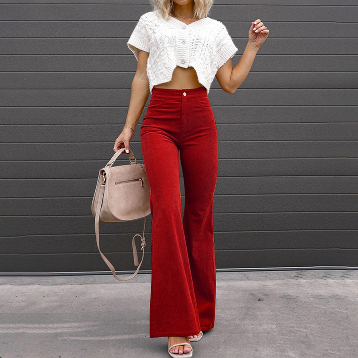 Women's High-Waisted Flared Pants