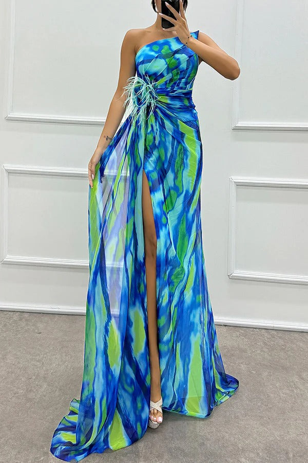Lorena | One Shoulder Ruched Evening Cocktail Dress